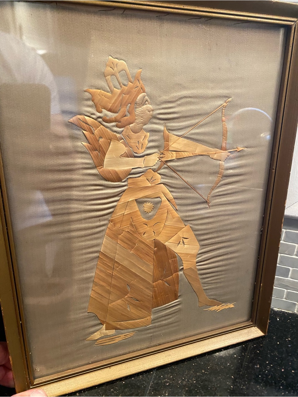 Vintage Handmade Straw Folk Art Framed 11x14 - Philippines